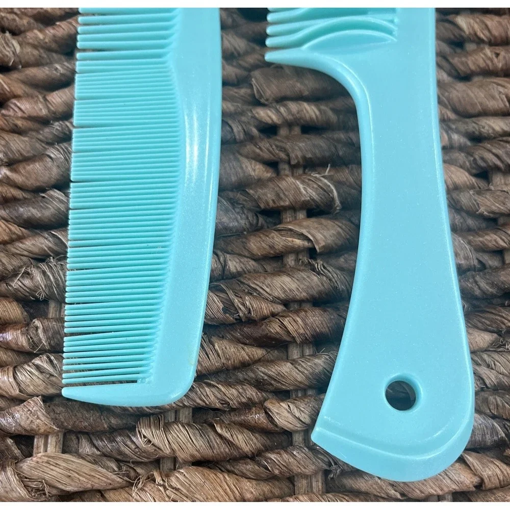 VINTAGE REVLON 2‎ Piece COMB SET Mint Green 1990's Excellent Condition Clean